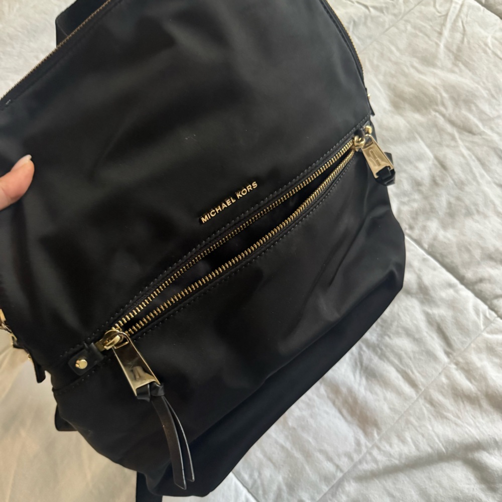Michael Kors Black Nylon Backpack with Gold Hardware - Picture 4 of 5